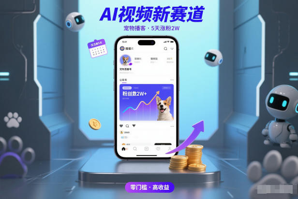 AI视频新赛道，宠物播客仅注册5天涨粉2W，收益非常可观-云途资源库