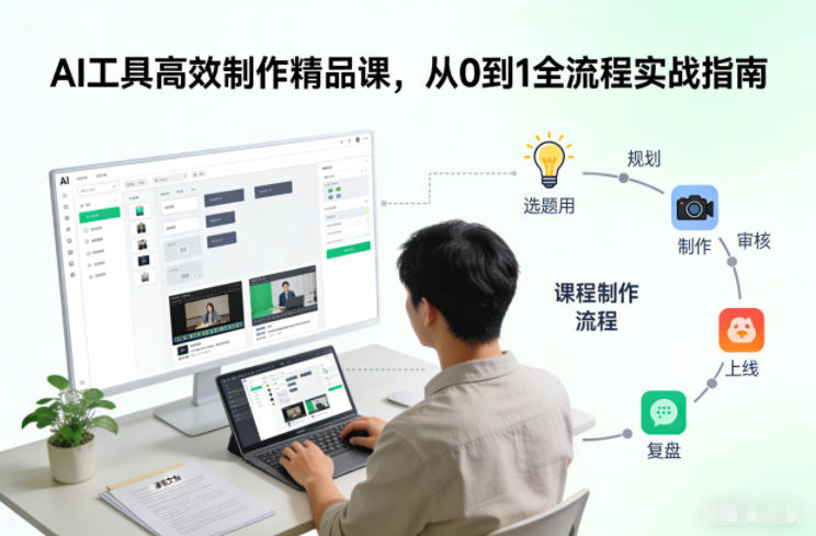 AI工具高效制作精品课，从0到1全流程实战指南-云途资源库
