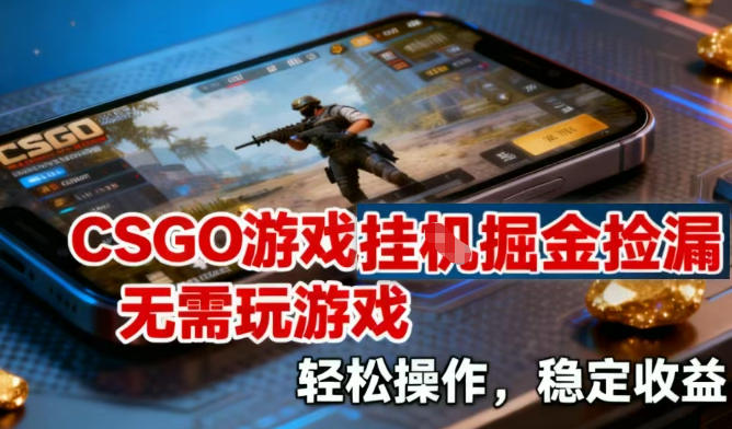 CSGO游戏挂G掘金捡漏，不需要玩游戏，操作简单，收益稳定【揭秘】-云途资源库
