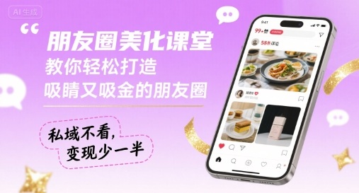 朋友圈美化课堂，教你轻松打造，吸睛又吸金的朋友圈，私域不看，变现少一半-云途资源库