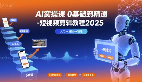 AI实操课0基础到精通-短视频剪辑教程2025-云途资源库