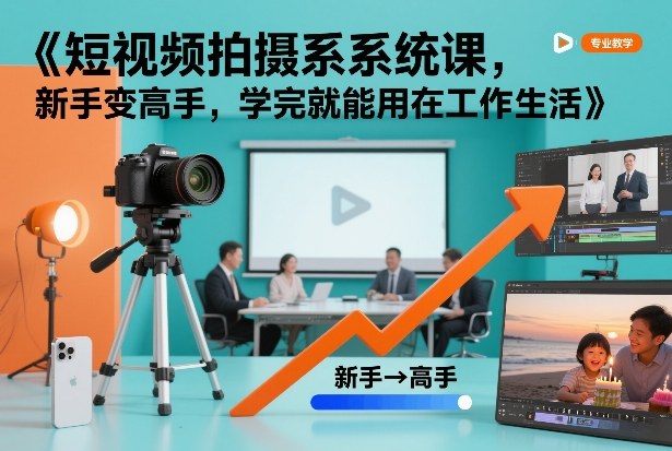 短视频拍摄系统课，新手变高手，学完就能用在工作生活-云途资源库
