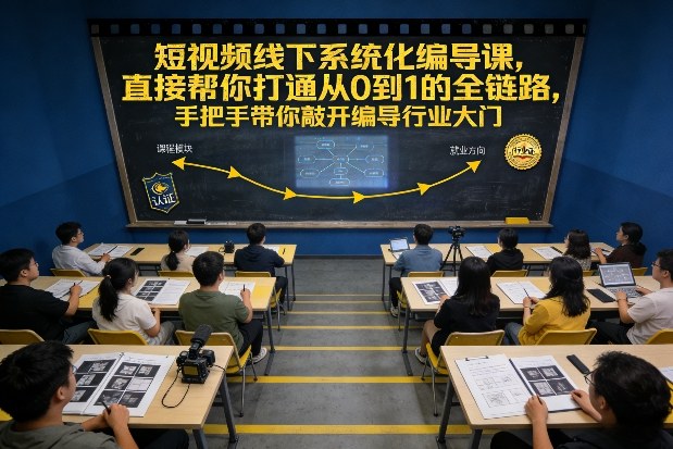 短视频线下系统化编导课，直接帮你打通从0到1的全链路，手把手带你敲开编导行业大门-云途资源库