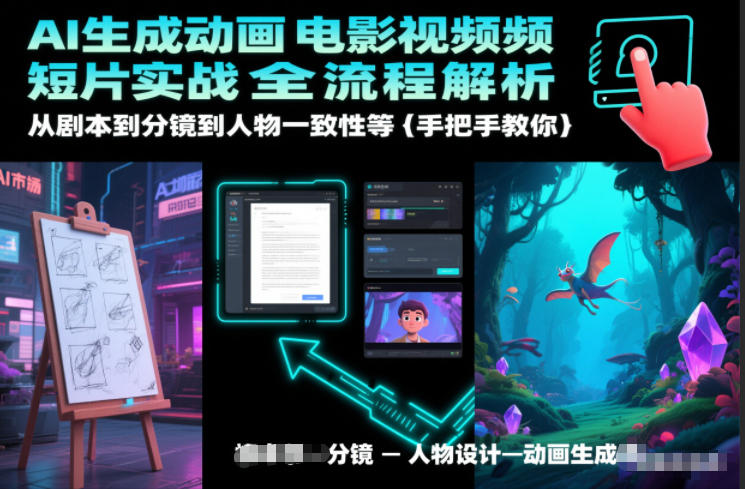 AI生成动画电影视频短片实战全流程解析，从剧本到分镜到人物一致性等手把手教你-云途资源库