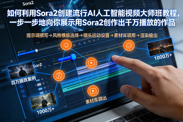 如何利用Sora2创建流行AI人工智能视频大师班，一步一步地向你展示用Sora2创作出千万播放的作品-云途资源库