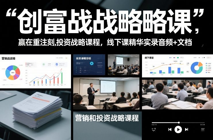 创富战略课，赢在重注时刻，营销和投资战略课程，线下课精华实录音频+文档-云途资源库