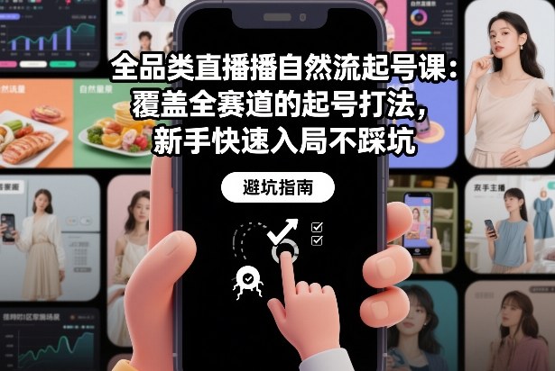 全品类直播自然流起号课：覆盖全赛道的起号打法，新手快速入局不踩坑-云途资源库
