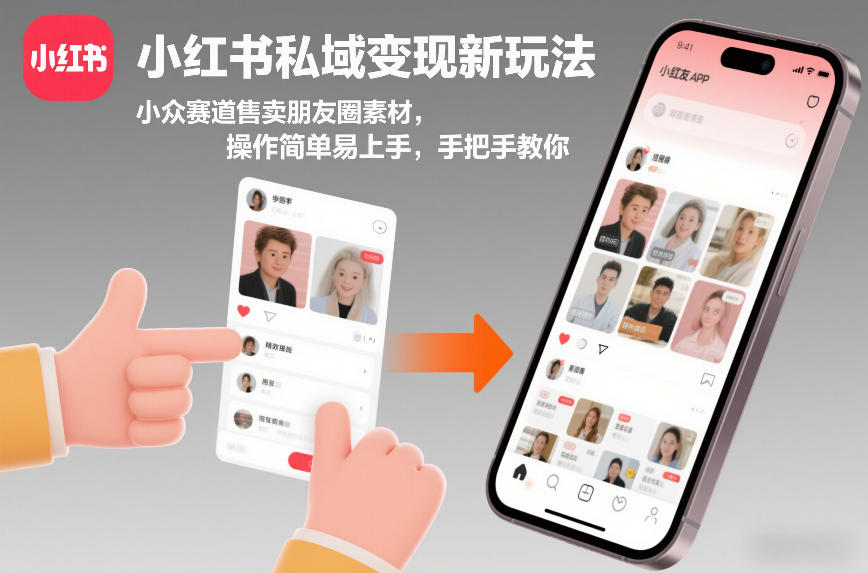 小红书私域变现新玩法，小众赛道售卖朋友圈素材，操作简单易上手，手把手教你-云途资源库