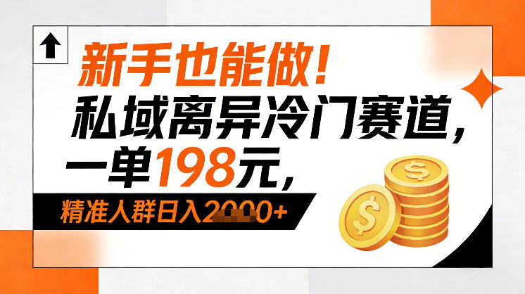 新手也能做！私域离异冷门赛道，一单198，精准人群日入1k+-云途资源库