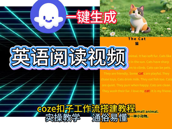 Coze工作流一键生成少儿英语阅读短视频，从0到1演示搭建过程，实操教学，小白也可以学会，搭建自己的AI智能体-云途资源库