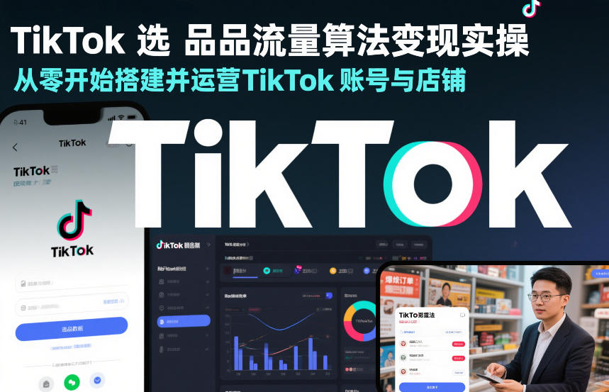 TikTok选品流量算法变现实操，从零开始搭建并运营TikTok账号与店铺-云途资源库