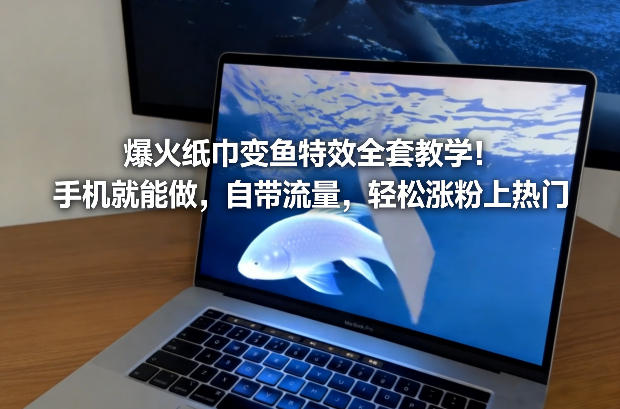 爆火纸巾变鱼特效全套教学！手机就能做，自带流量，轻松涨粉上热门-云途资源库