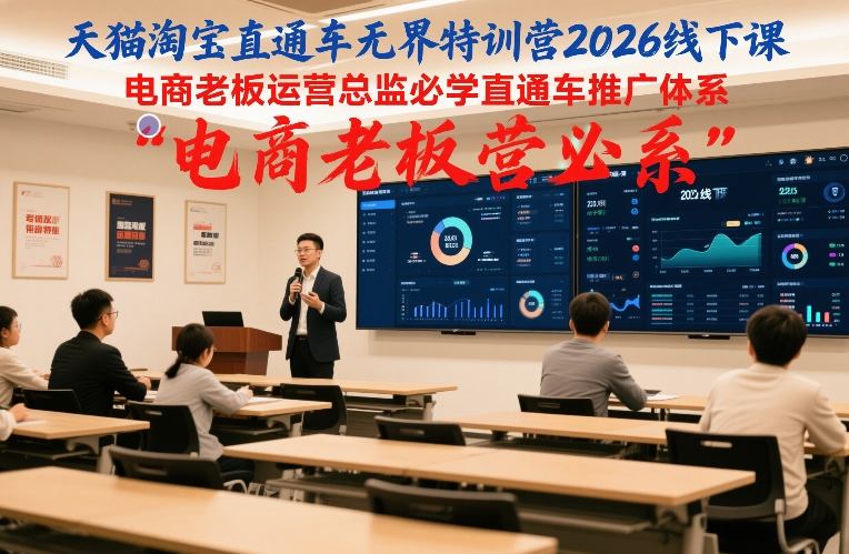 天猫淘宝直通车无界特训营2026线下课，电商老板运营总监必学直通车推广体系-云途资源库