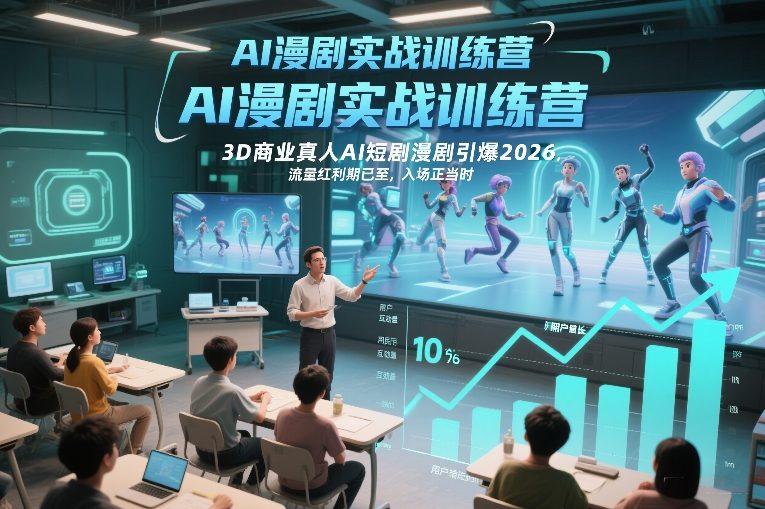 AI漫剧实战训练营，3D商业真人AI短剧漫剧引爆2026，流量红利期已至，入场正当时-云途资源库