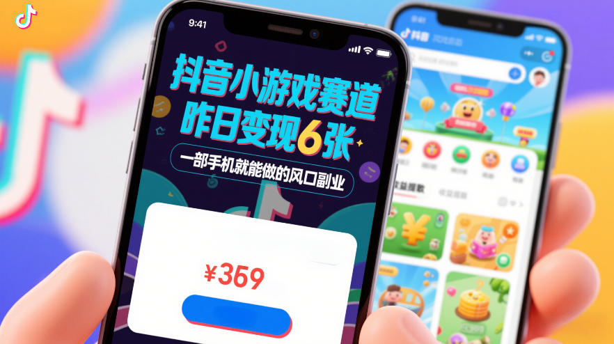 抖音小游戏赛道，昨日变现600+，零基础一部手机就能做的风口副业【揭秘】-云途资源库