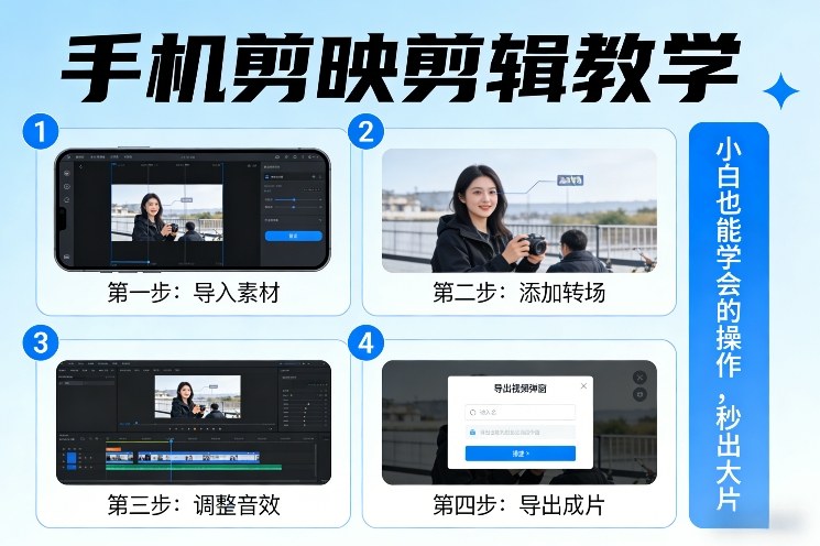 手机剪映剪辑教学，小白也能学会的操作，秒出大片-云途资源库