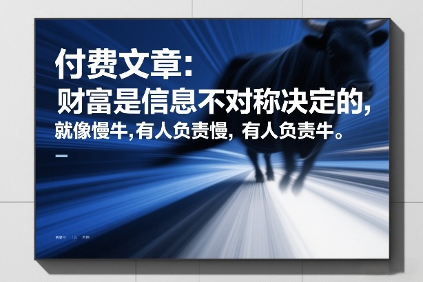 付费文章：财富是信息不对称决定的，就像慢牛，有人负责慢，有人负责牛-云途资源库