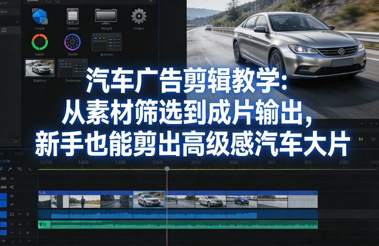 汽车广告剪辑教学：从素材筛选到成片输出，新手也能剪出高级感汽车大片-云途资源库