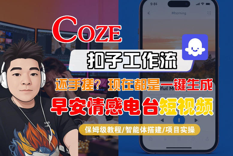 【Coze工作流搭建实操教程】【coze】早安情感电台日签视频还在手动做？用扣子工作流自动生成，省时90%-云途资源库
