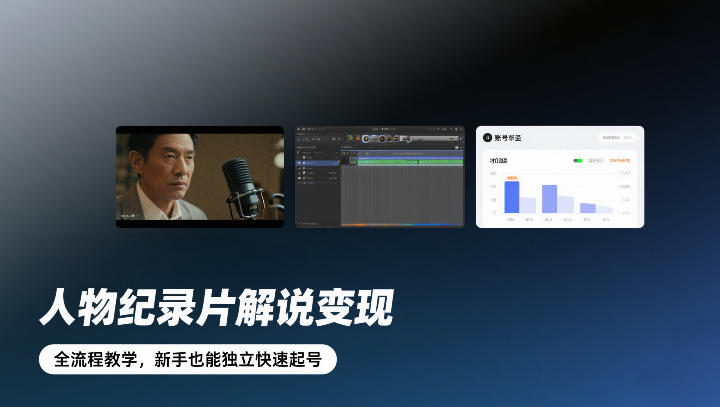 人物纪录片解说变现，全流程教学，新手也能独立快速起号-云途资源库