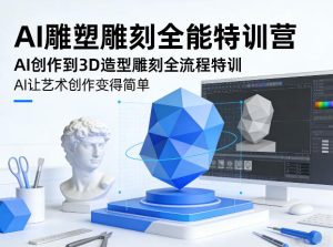 AI雕塑雕刻全能特训营，AI创作到3D造型雕刻全流程特训，AI让艺术创作变得简单-云途资源库