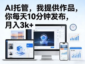 公众号AI托管，我提供作品，你每天10分钟发布，月入3k+【揭秘】-云途资源库