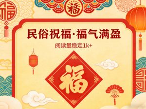 公众号流量主之民俗祝福赛道,选题不愁,结构固定,阅读稳定1w+-云途资源库