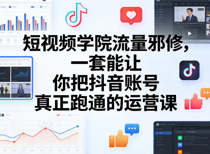 短视频学院流量邪修，一套能让你把抖音账号真正跑通的运营课-云途资源库