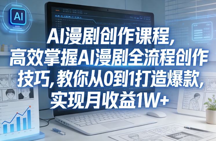 某社群AI漫剧创作课程，高效掌握AI漫剧全流程创作技巧，教你从0到1打造爆款，实现月收益1W+-云途资源库