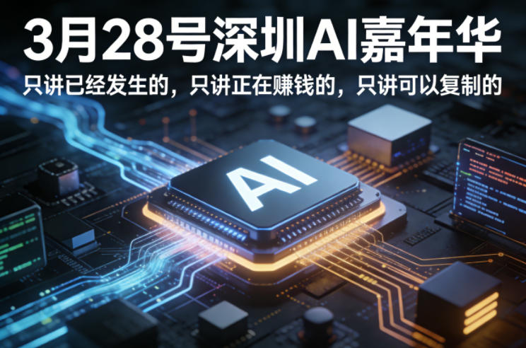 3月28号深圳AI嘉年华，只讲已经发生的，只讲正在賺钱的，只讲可以复制的-云途资源库
