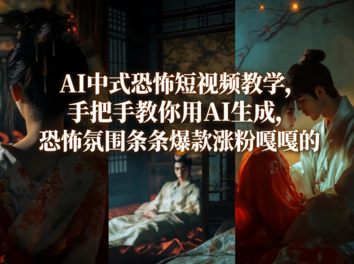 AI中式恐怖短视频教学，手把手教你用AI生成，恐怖氛围条条爆款涨粉嘎嘎的-云途资源库