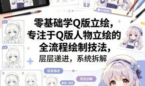 零基础学Q版立绘，专注于Q版人物立绘的全流程绘制技法，层层递进，系统拆解-云途资源库