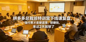 拼多多总裁班特训营下线课复盘，强付费才是硬道理，想賺钱，来这2天就够了-云途资源库
