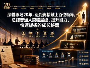 付费文章：深耕职场20年，近距离接触上百位领导，总结普通人突破层级、提升能力、快速提拔的成长秘籍（全网独家干货）-云途资源库