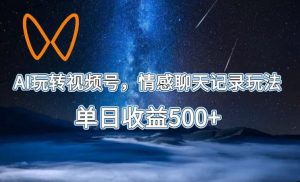 AI玩转视频号,情感聊天记录玩法,单日收益500+【揭秘】-云途资源库