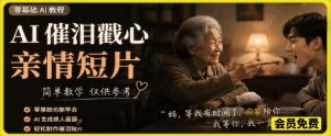 AI催泪戳心亲情短片，零基础AI教程，简单教学仅供参考-云途资源库