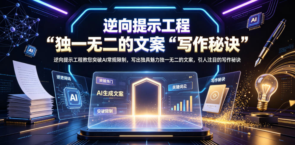 逆向提示工程教您突破AI常规限制，写出独具魅力独一无二的文案，引人注目的写作秘诀【原创双语字幕】-云途资源库