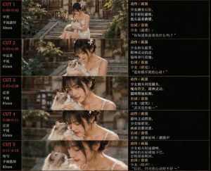 美女和猫故事提示词，人物一致性提示词+故事板-云途资源库
