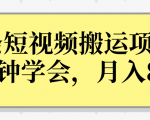 操作性非常强的头条号短视频搬运项目，3分钟学会，轻松月入8000+-云途资源库
