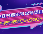 小红书音乐号起号项目，批量操作自行引流变现，手把手教你日入500+-云途资源库