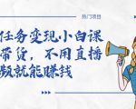全民任务变现小白课，不用带货，不用直播，拍视频就能赚钱-云途资源库