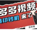 拼多多视频搬砖印钞机玩法，2021年最后一个短视频红利项目-云途资源库