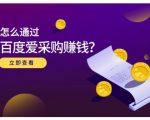 大王·怎么通过百度爱采购赚钱，已经通过百度爱采购完成200多万的销量-云途资源库