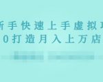 2022年虚拟项目实战指南，新手从0打造月入上万店铺-云途资源库