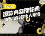 【毒舌电影合伙人亲授】抖音爆款内容涨粉课，5000万抖音大号首次披露涨粉机密-云途资源库