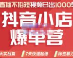 推易电商·2022年抖音小店爆单营，不直播、不拍短视频、日出1000单，暴力玩法-云途资源库