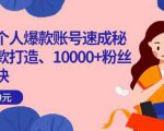 小红书个人爆款账号速成秘籍，爆款打造、10000+粉丝引流秘诀-云途资源库