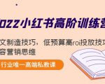 2022小红书高阶训练营：爆文制造技巧，低预算高roi投放技巧，内容营销思维-云途资源库