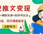 小说推文训练营：引流技巧+爆款实操+矩阵号玩法，百倍效益、百万播放秘笈-云途资源库