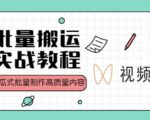 视频号批量搬运实战操作运营赚钱教程，傻瓜式批量制作高质量内容【附视频教程+PPT】-云途资源库